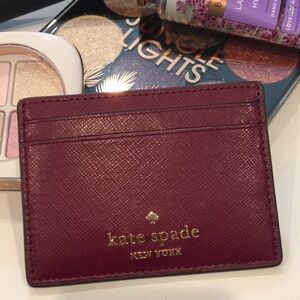 Kate Spade | Burgundy Leather Card Holder